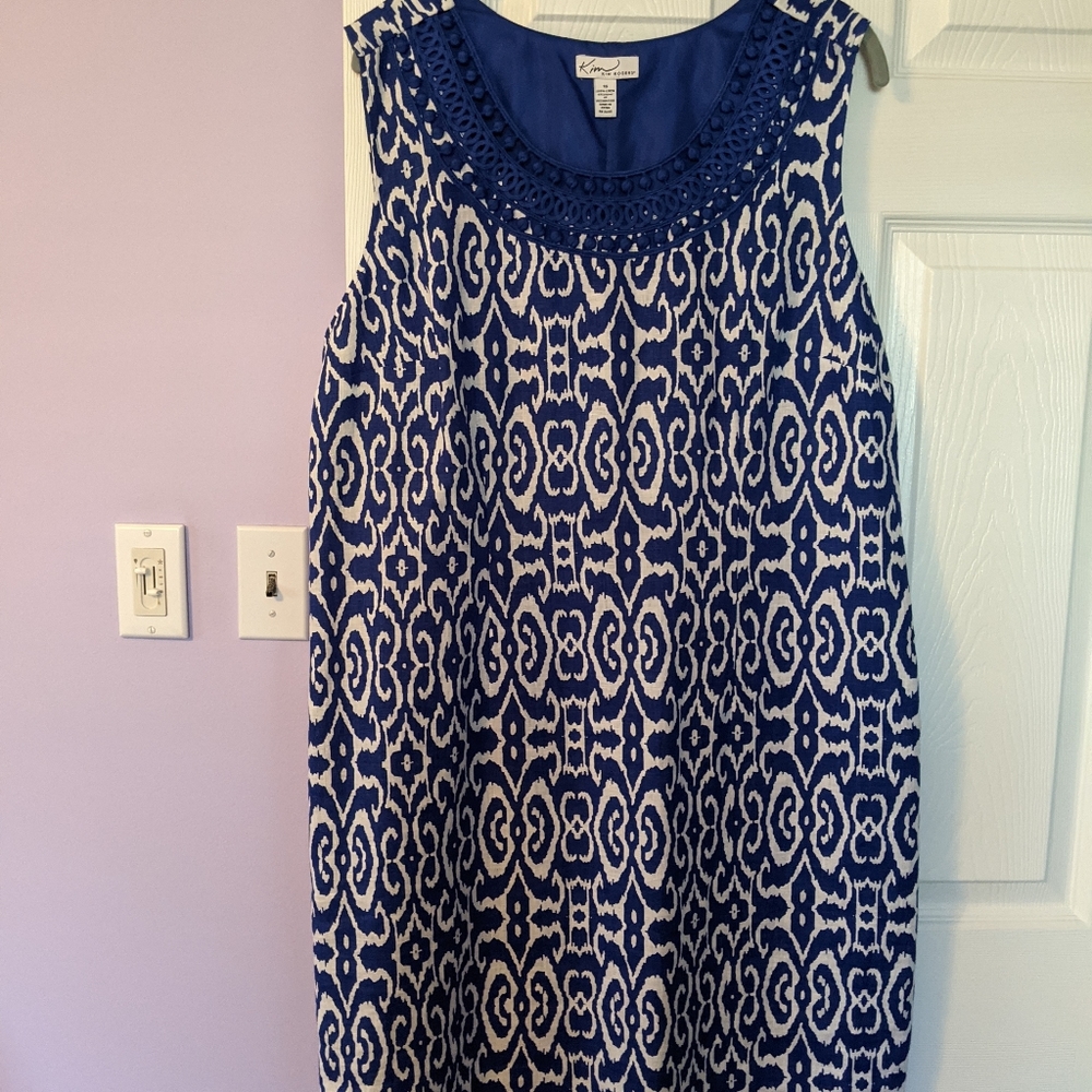 NWT blue and white sheath dress